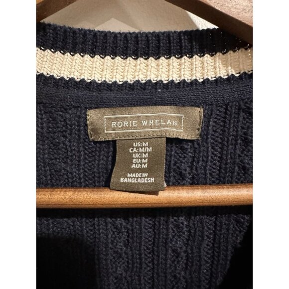 RORIE WHELAN 100% Cotton Navy Preppy Collegiate Vest - Picture 3 of 4